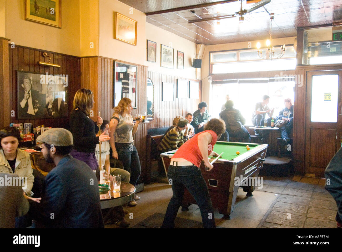 People inside trendy pub The Good Mixer in Camden Town, London England UK Stock Photo