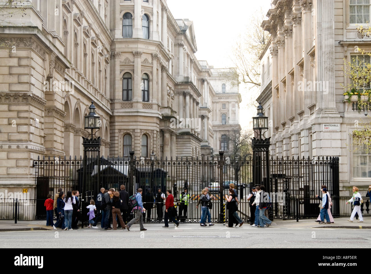 The security gates to Downing Street, London England UK Stock Photo