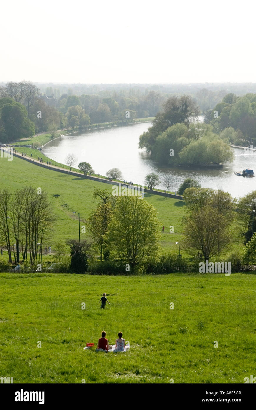 View of the river Thames from Richmond Hill, London, England, UK Stock Photo