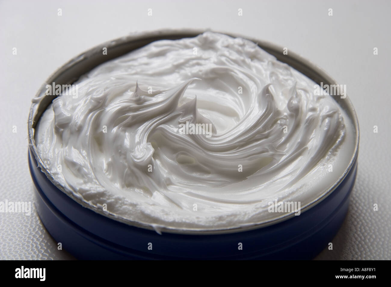body cream, jar, blue, white, close up, white background, moisturizer
