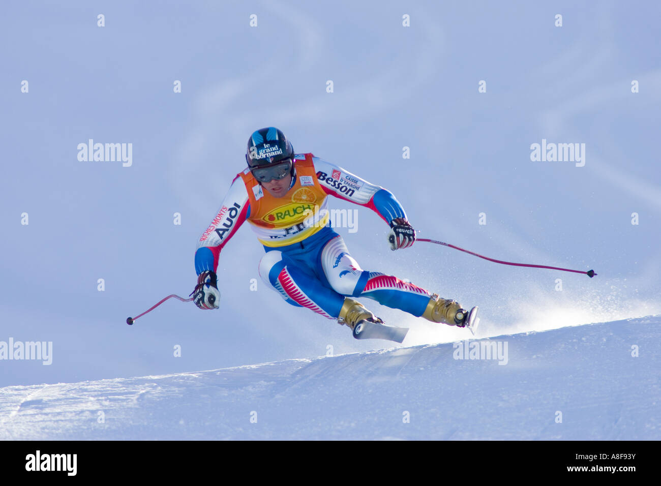 Downhill Ski Racer Stock Photo