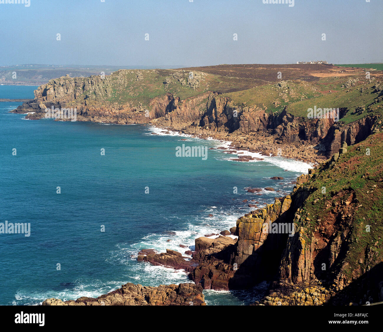 Lands End Cornwall UK is the farthest point west in the British Isles