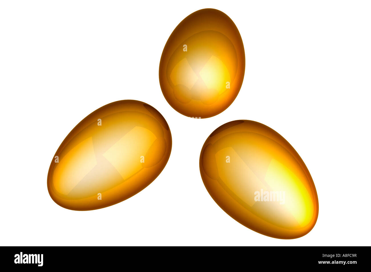 3 Golden eggs Stock Photo Alamy