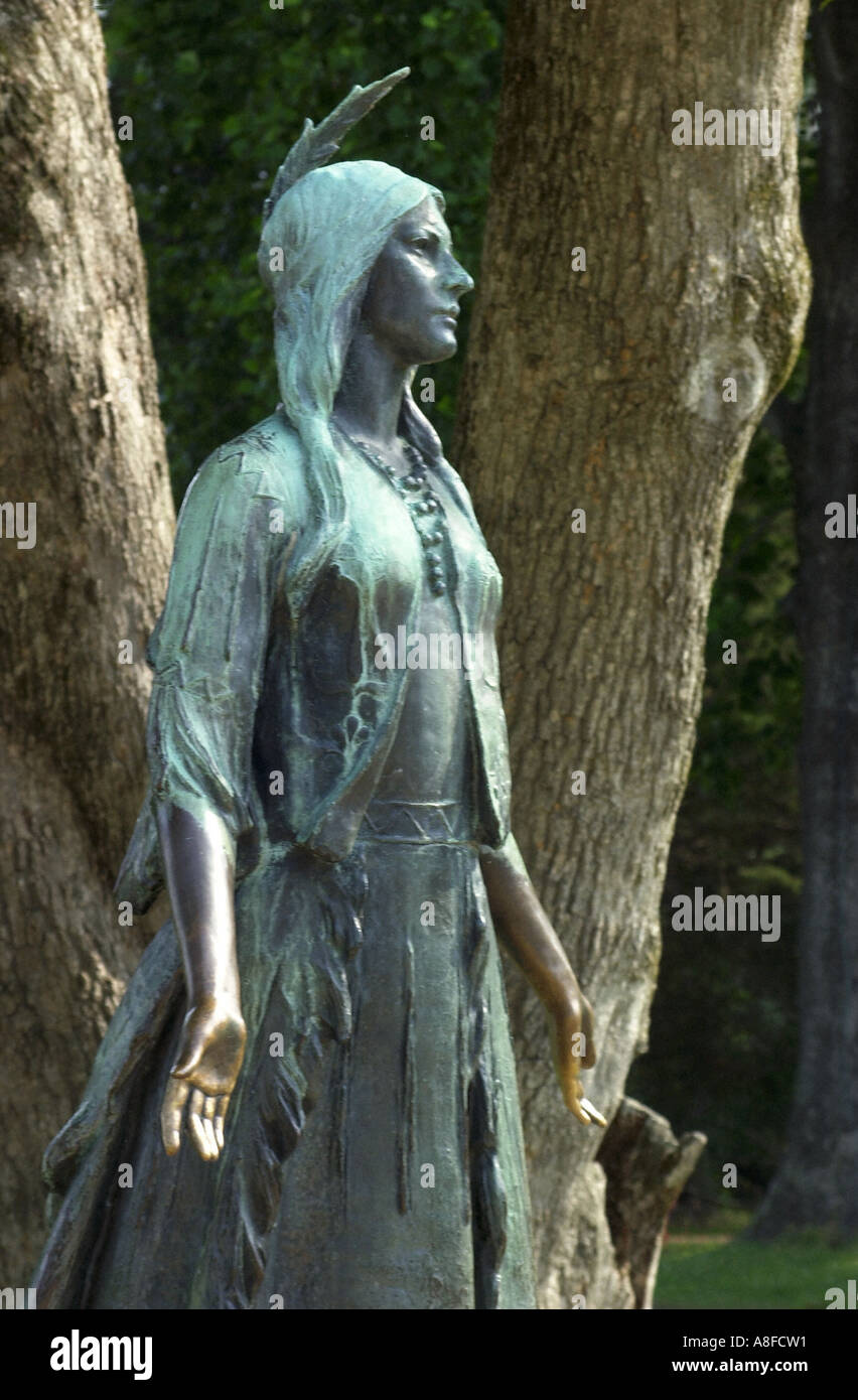 Statue of Pocahontas at the original site of Jamestown in Colonial