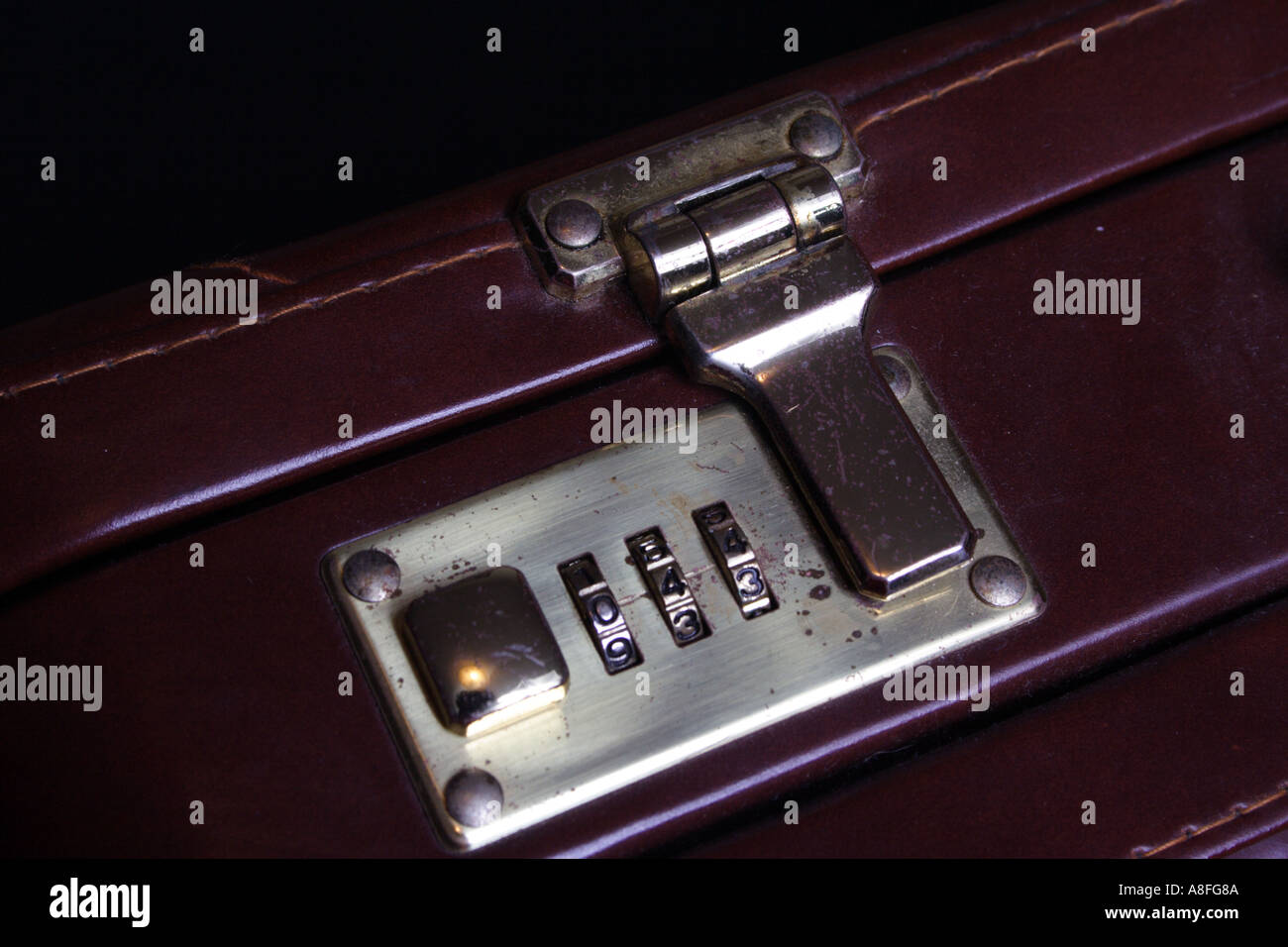 ATTEMPTED BREAK IN ON A LEATHER BRIEFCASE BAPD1312 Stock Photo Alamy