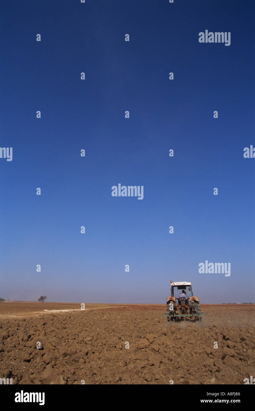 tractor ploughing field Andalusia Spain Stock Photo