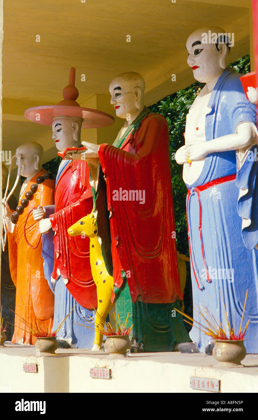 Lo han god statues in 10000 Buddha temple in Shatin Hong Kong China Stock Photo