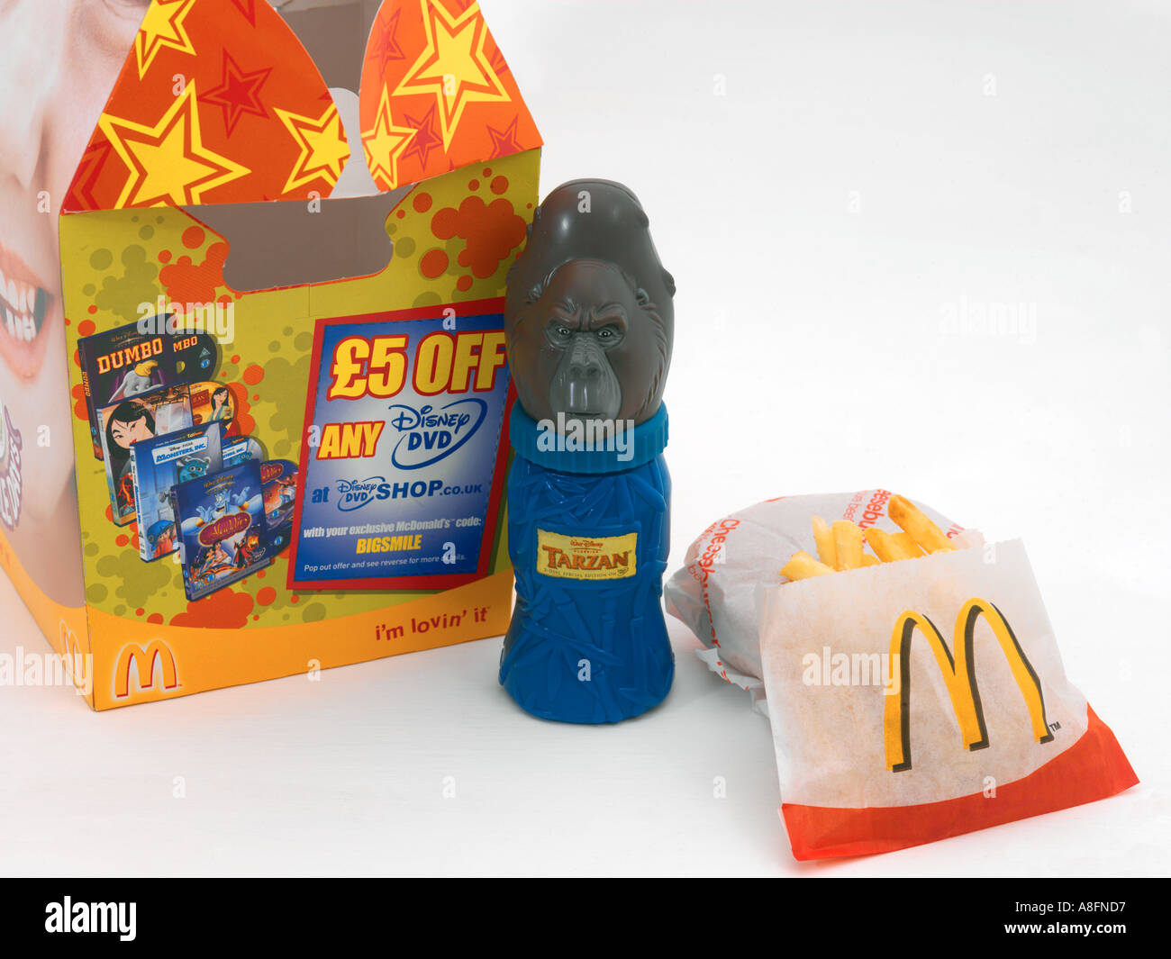 McDonalds Happy Meal with Disney Toy Stock Photo - Alamy