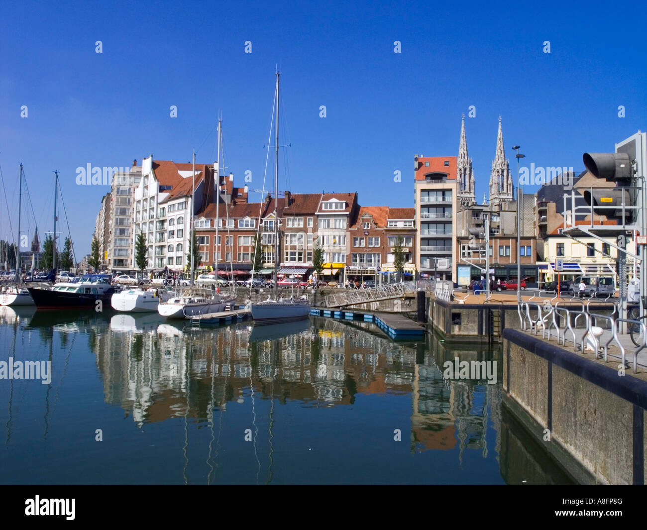 Belgium Oostende Ostend Ostende yacht harbor boat Stock Photo Alamy