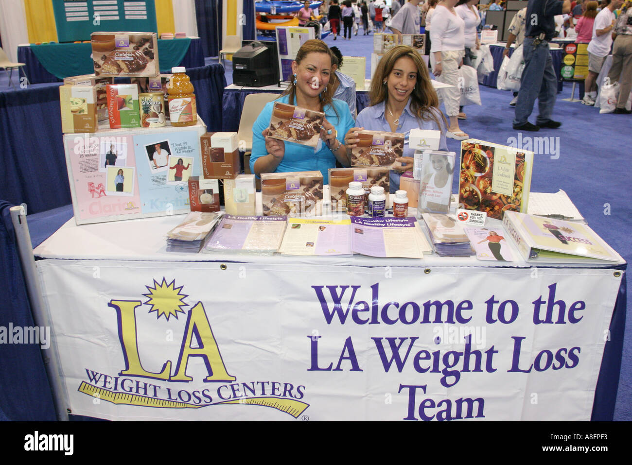 Florida Miami Beach Convention Center centre Health and & Fitness Expo LA Weight Loss Centers exhibit exhibits Stock Photo
