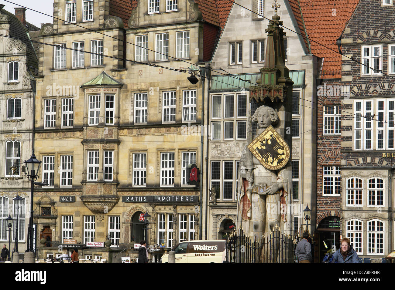 Statue of Roland at Market square Bremen Hansestadt Germany Stock Photo