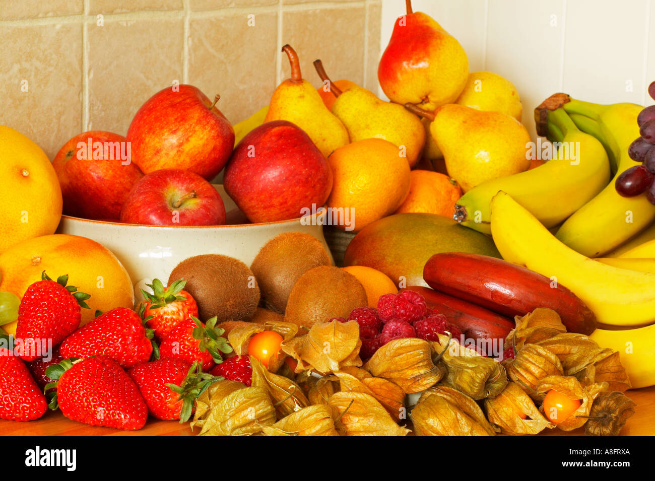 large selection of fresh fruit Stock Photo Alamy