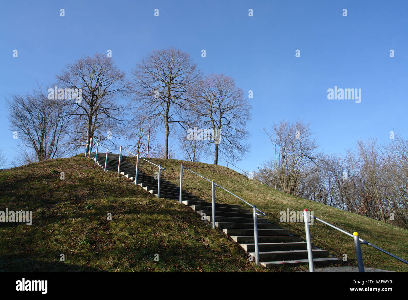 Hill with steps Stock Photo