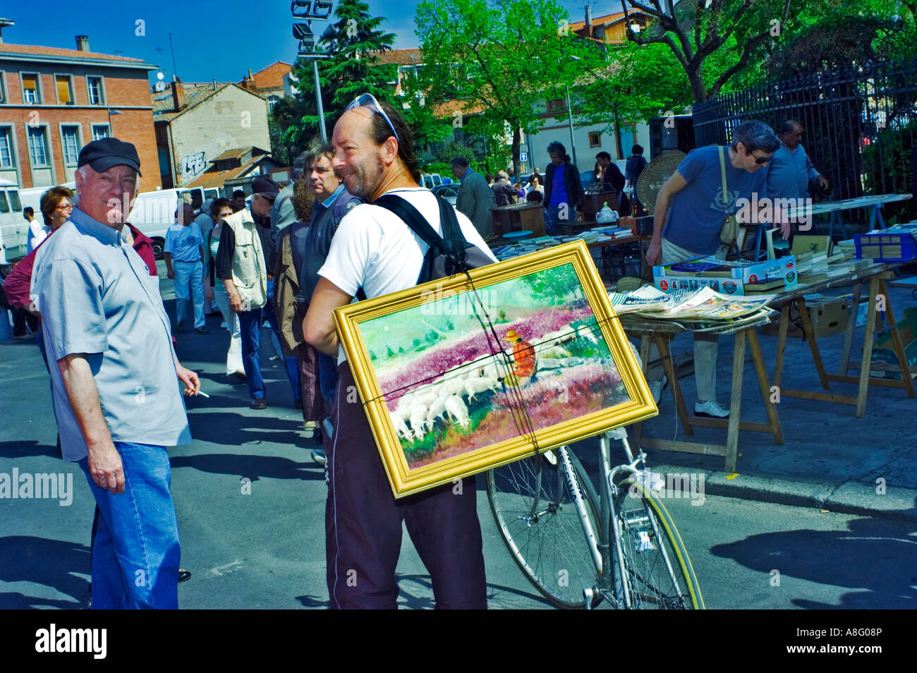 Toulouse France, People Shopping in Local "Flea Market" "Place Saint