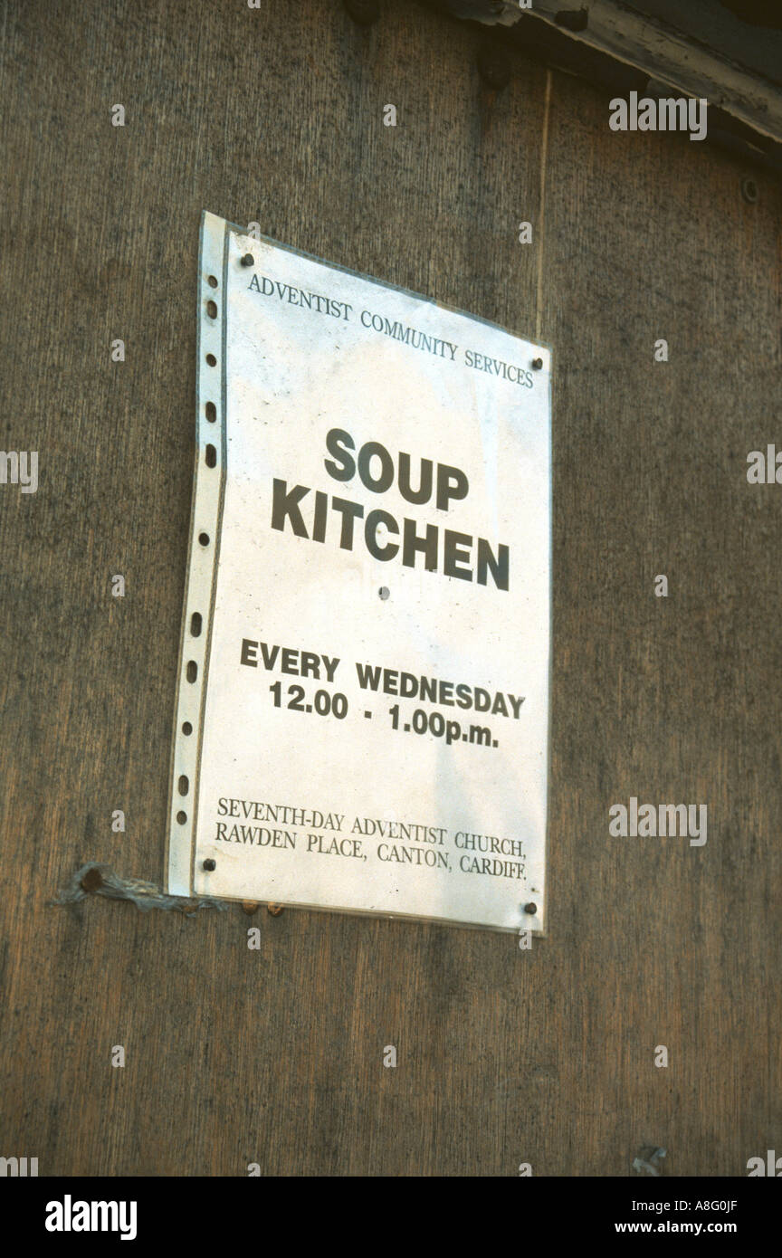 Sign for a Soup Kitchen Stock Photo
