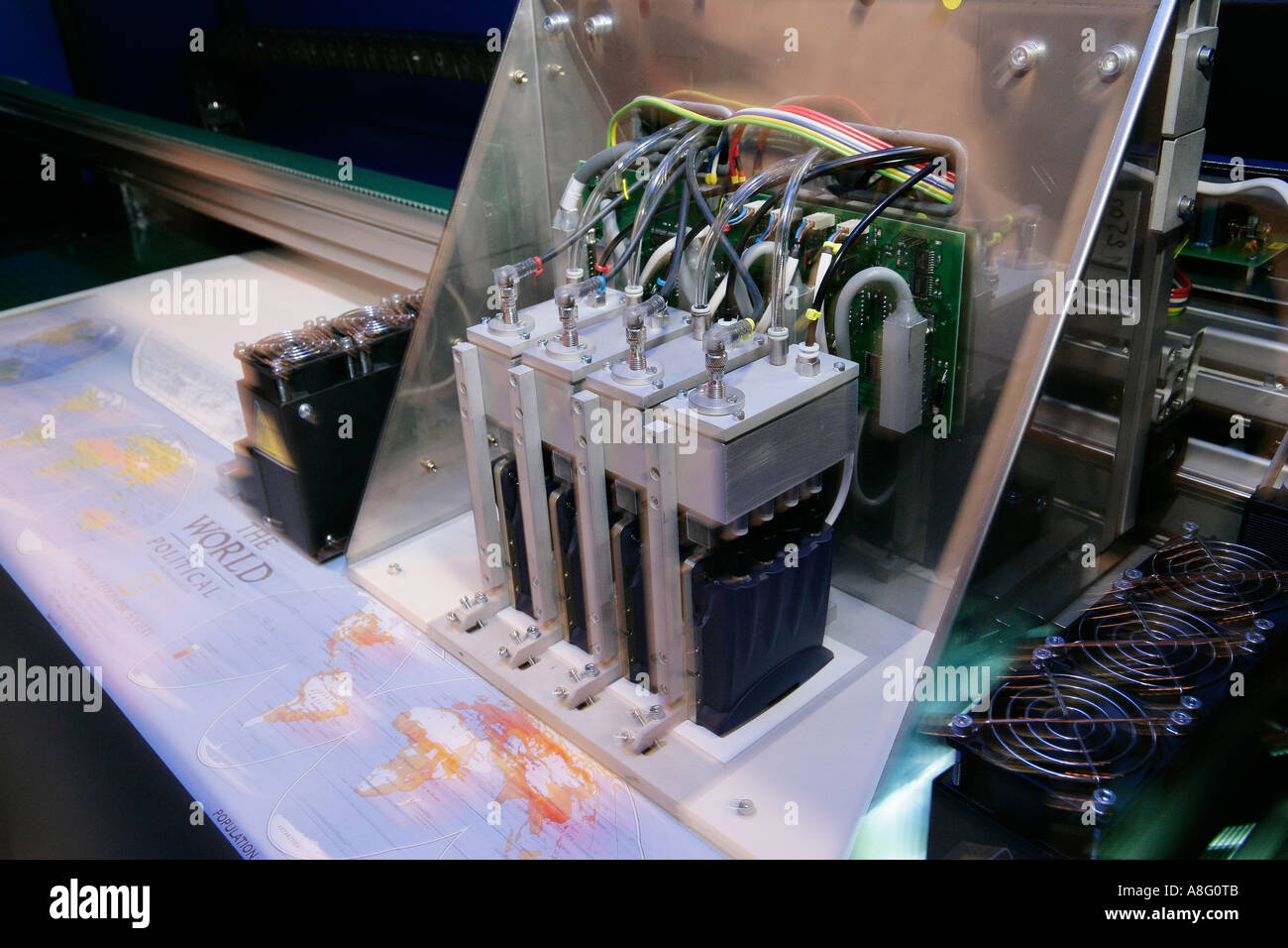 Inkjet head in a commercial printer Stock Photo Alamy