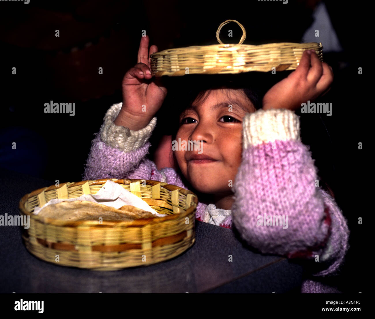Mexico mexican girl young child Stock Photo