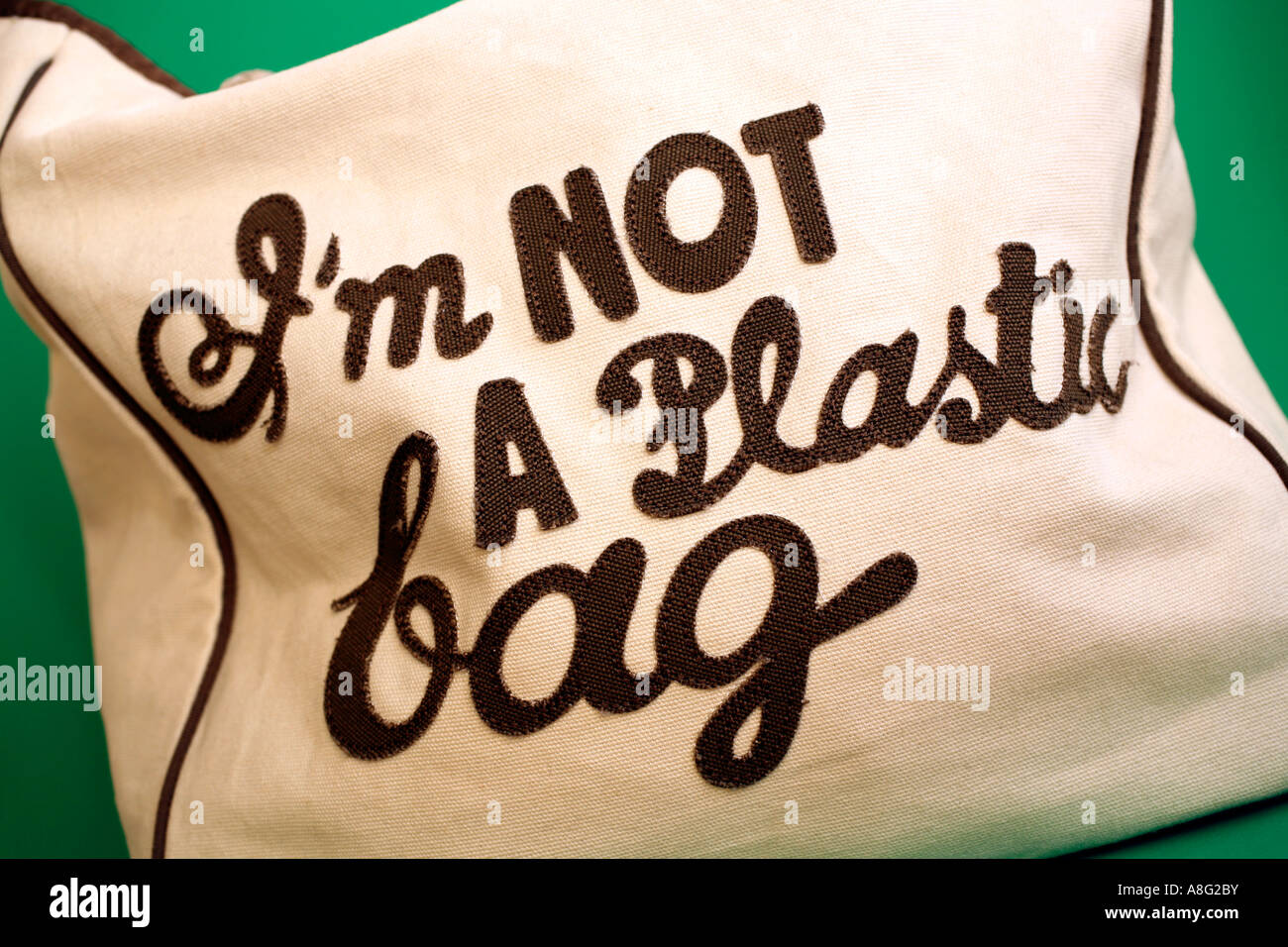 A cotton Anya Hindmarch I'm NOT a Plastic Bag, bag Stock Photo Alamy
