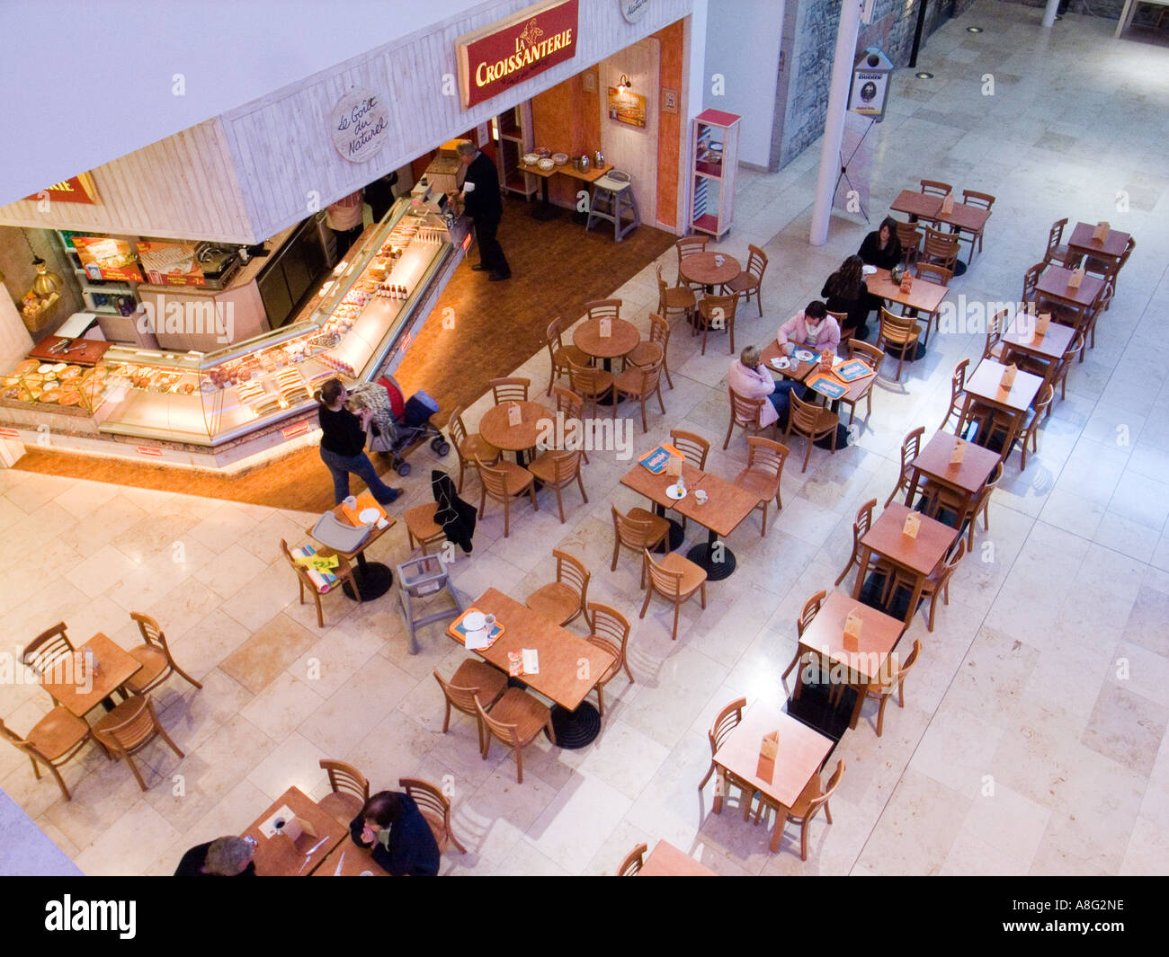 Corner cafe in a shopping mall Stock Photo