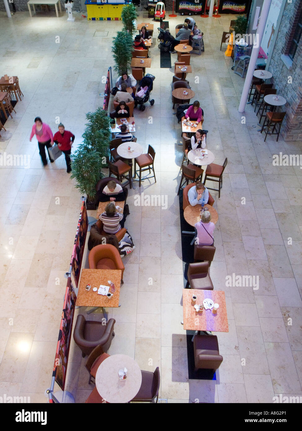 Corner cafe in a shopping mall Stock Photo