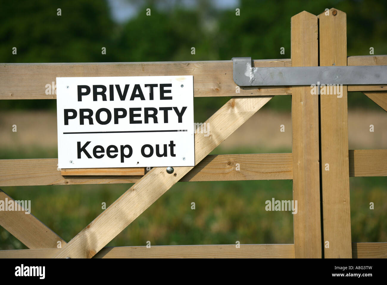 Private property warning sign, Essex, England, UK Stock Photo