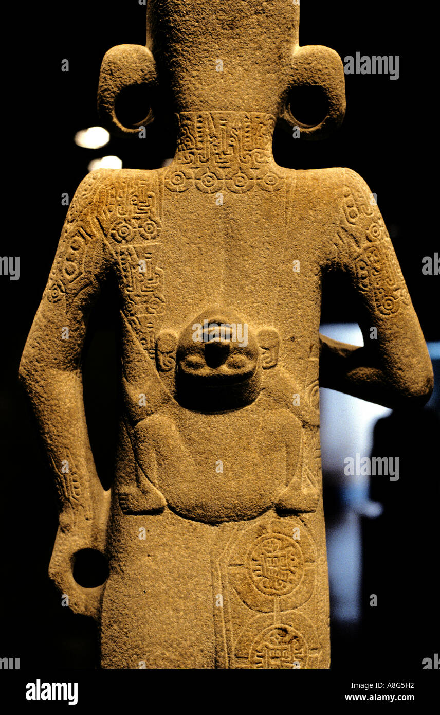 National Anthropology Museum Mexico City  Huastec Youth on his back  Wind God Tamuin Stock Photo