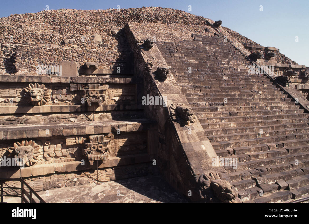 Mexico Theotiuacan Avenue of the Dead Pyramid of the Sun Moon Aztec Chachapoya city of Gods Stock Photo