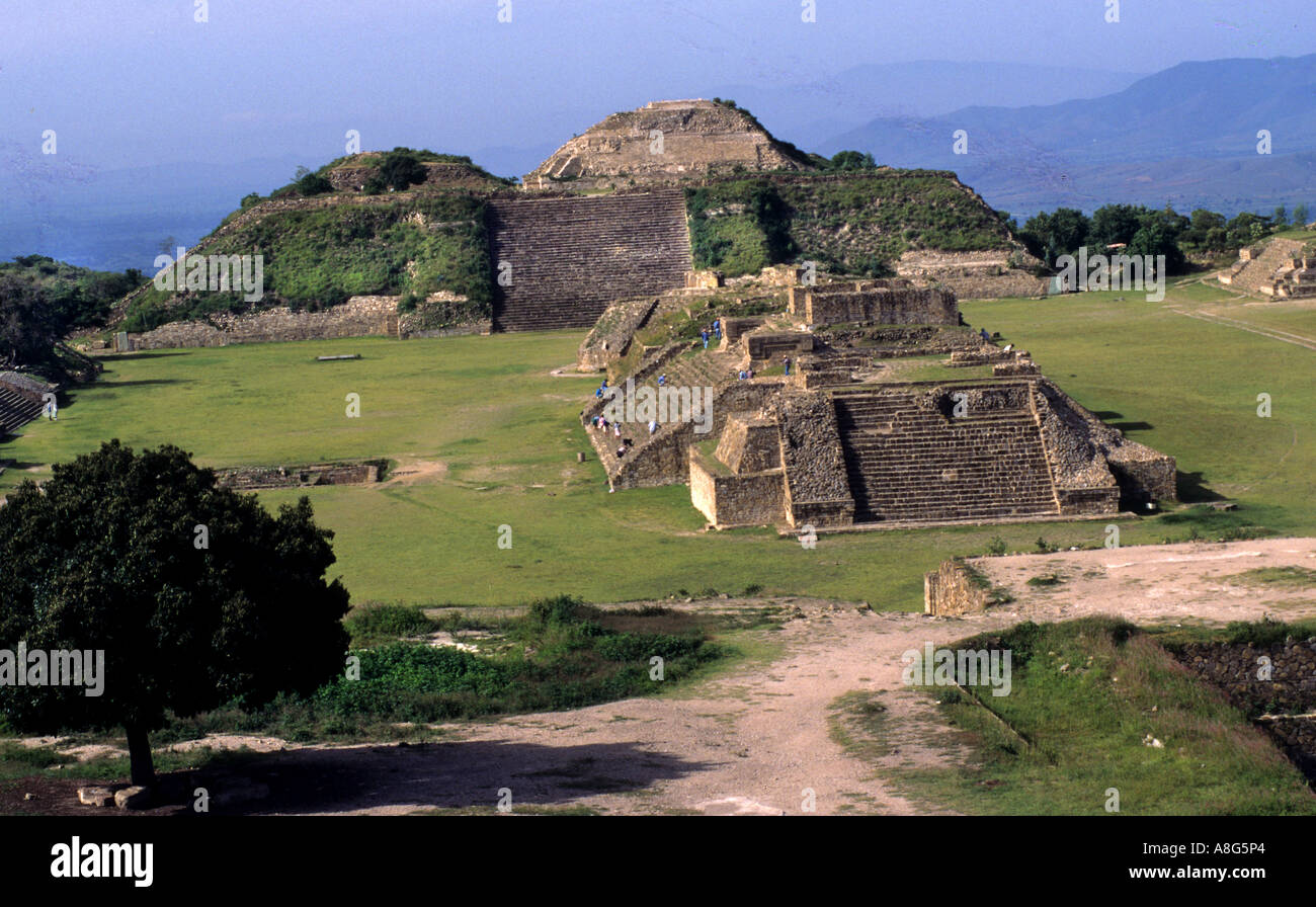 Monte Alban Oaxaca Mexico pyramids pyramid Zapotecs Stock Photo