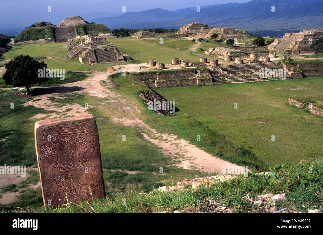 Monte Alban Oaxaca Mexico pyramids pyramid Zapotecs Stock Photo