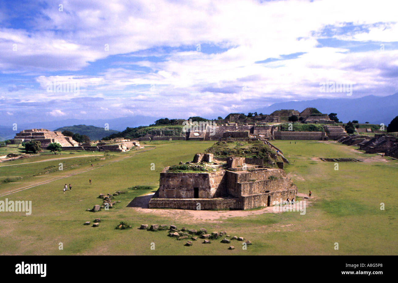 Monte Alban Oaxaca Mexico pyramids pyramid Zapotecs Stock Photo