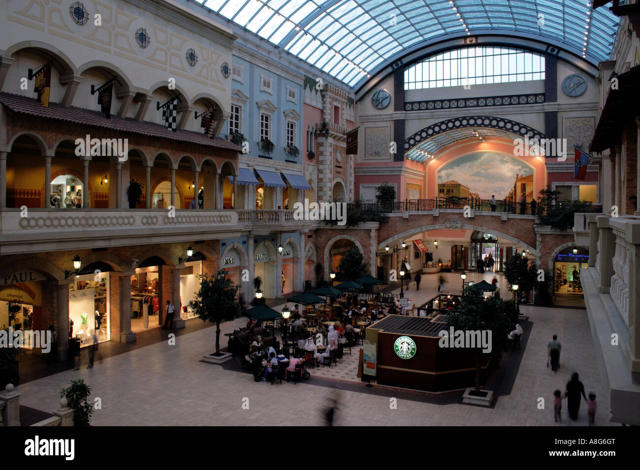 inside of Jumeirah Mercato shopping mall on Jumeirah road at Dubai, United Arab Emirates. Photo by Willy Matheisl Stock Photo