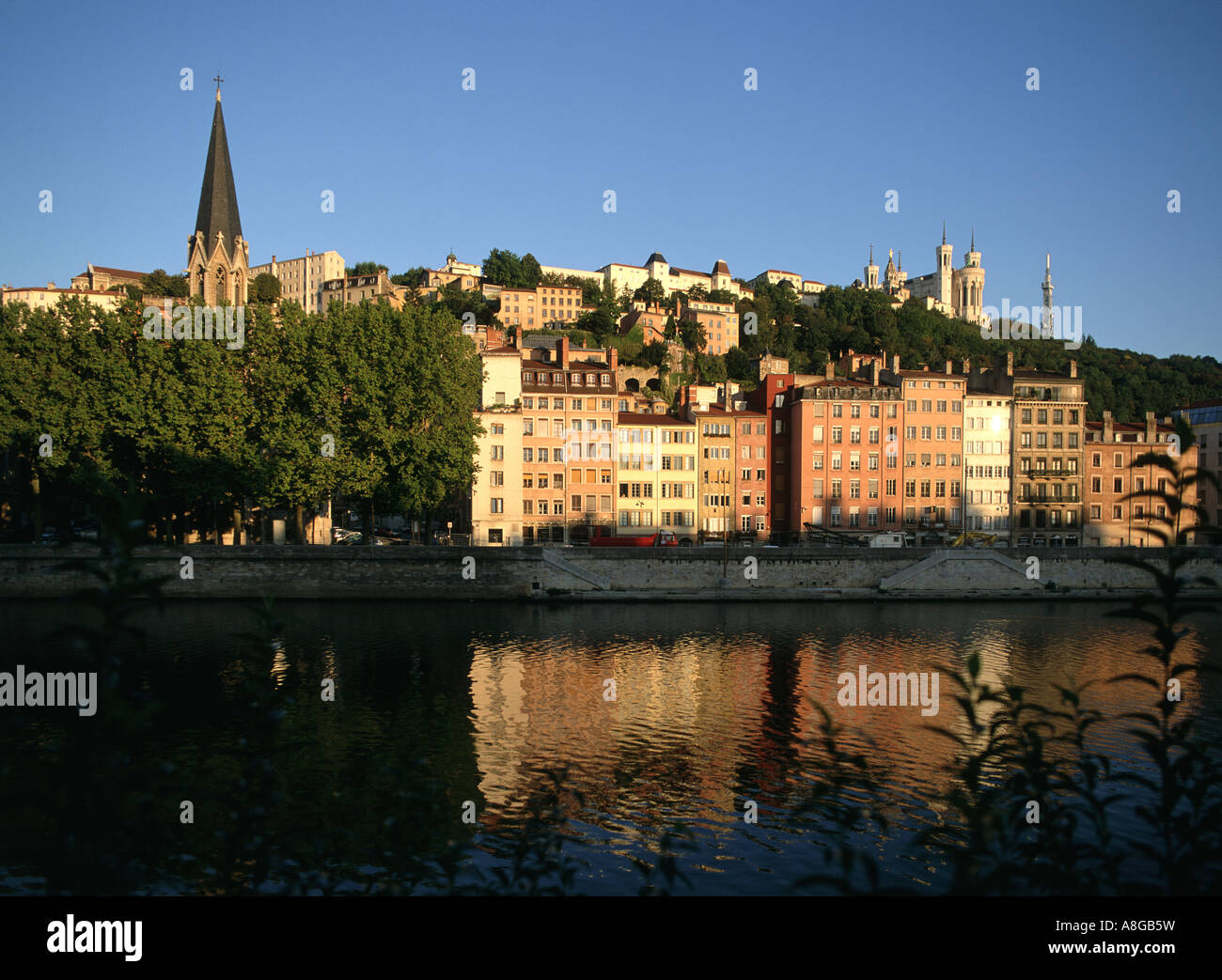 Saint Georges district. Saône river. Old Lyon. France Stock Photo