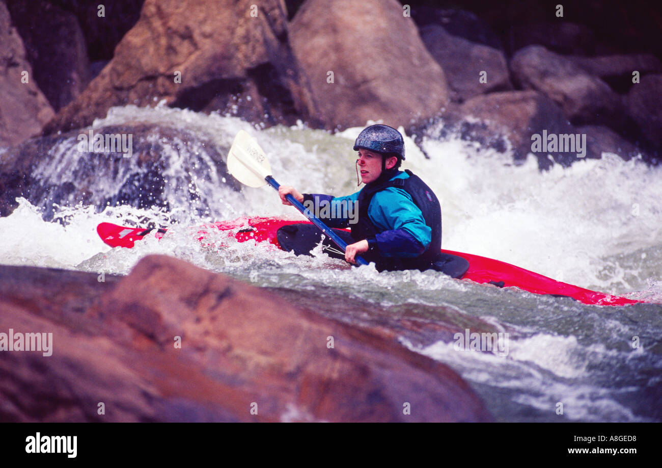 Kayaking through The Numbers Arkansas River Buena Vista Colorado USA Stock Photo