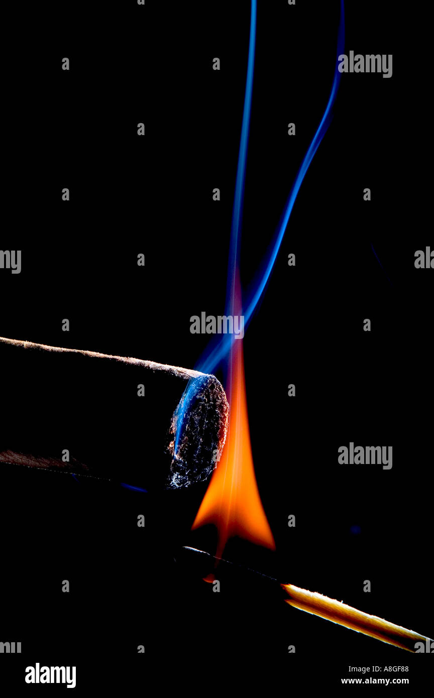 Match lighting a cigar Stock Photo Alamy