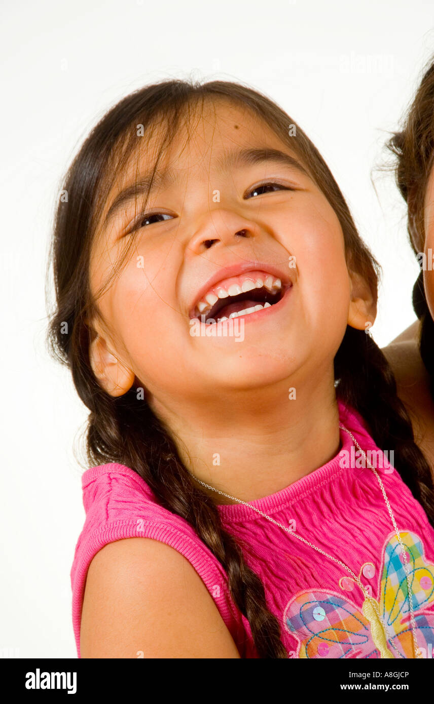 A happy 4 year old Californian Chinese American girl Stock Photo