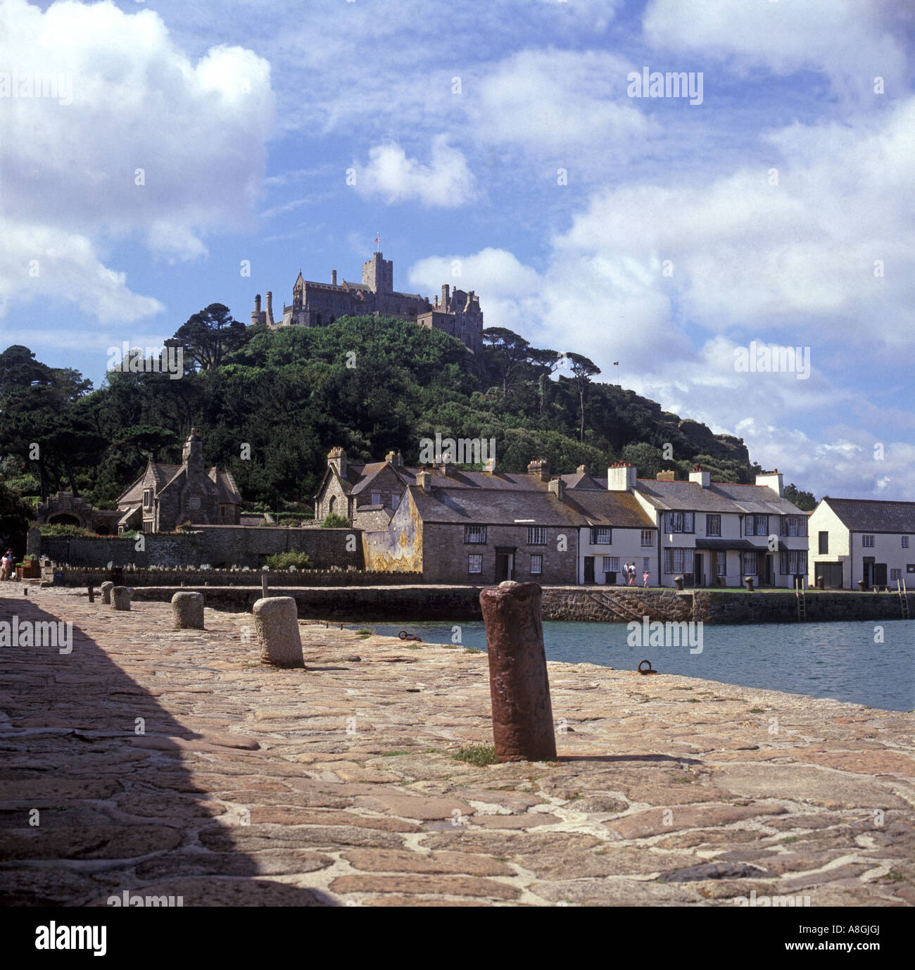 Harbour, cobbled quayside Stock Photo