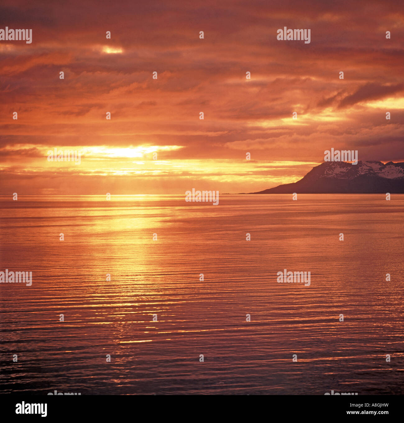 Midnight Sun, Norway Stock Photo Alamy