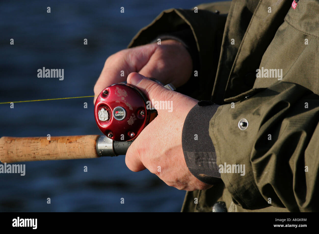 'Stuart Cornthwaite Salmon fishing on the River Annan in November 2006' Stock Photo