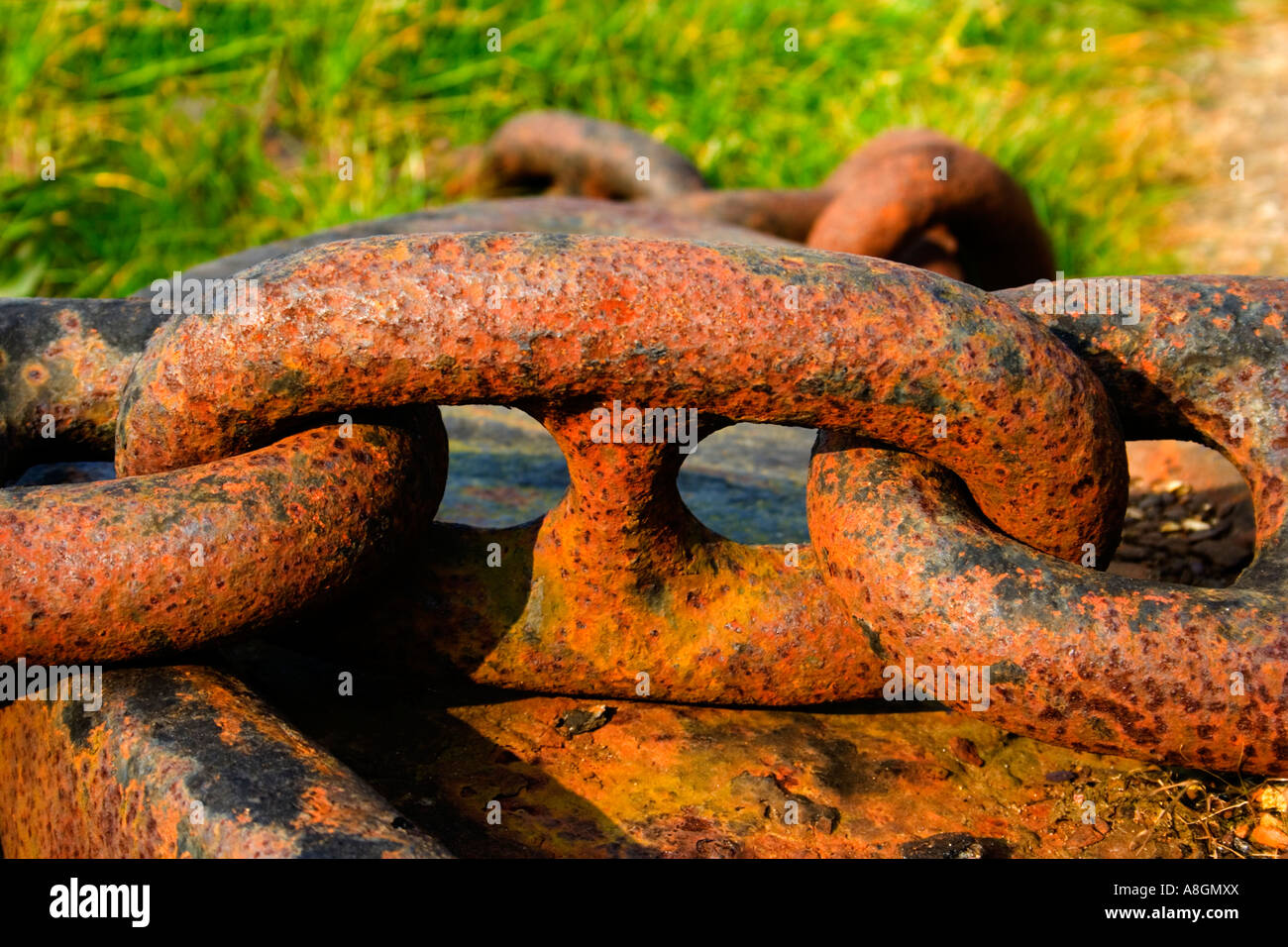 Chain Link Rusting Stock Photo