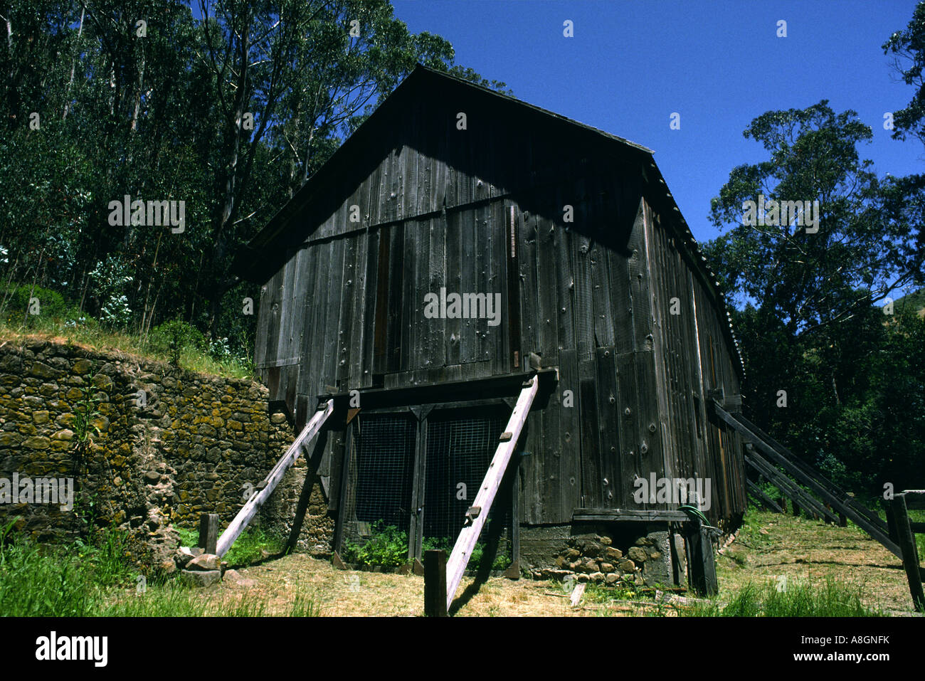 historic barn in Burleigh Murray Ranch State Park California Stock Photo