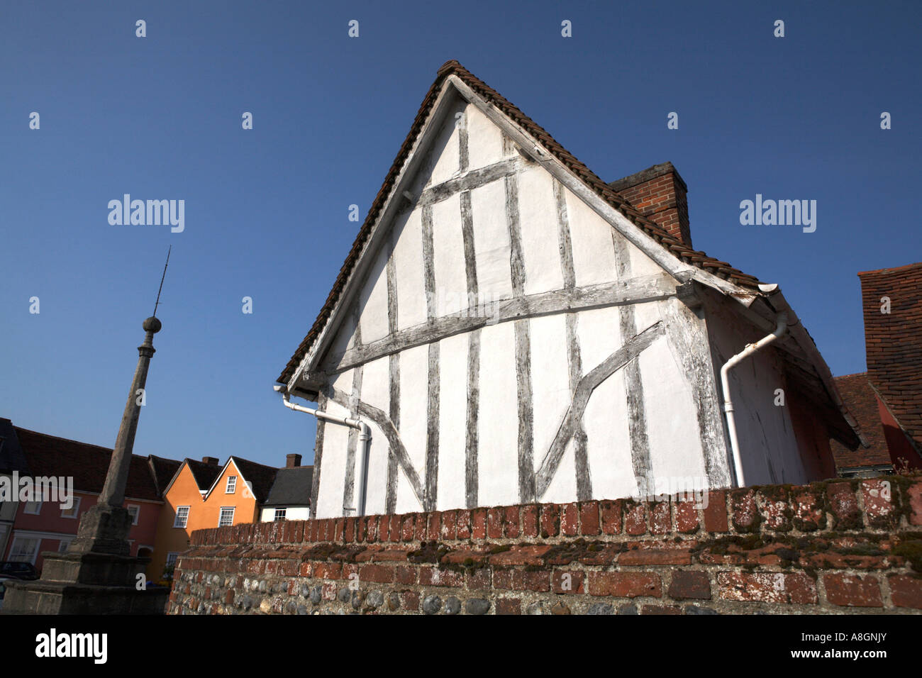 Lavenham Suffolk England The Toll Cottage Timber frame and limewash