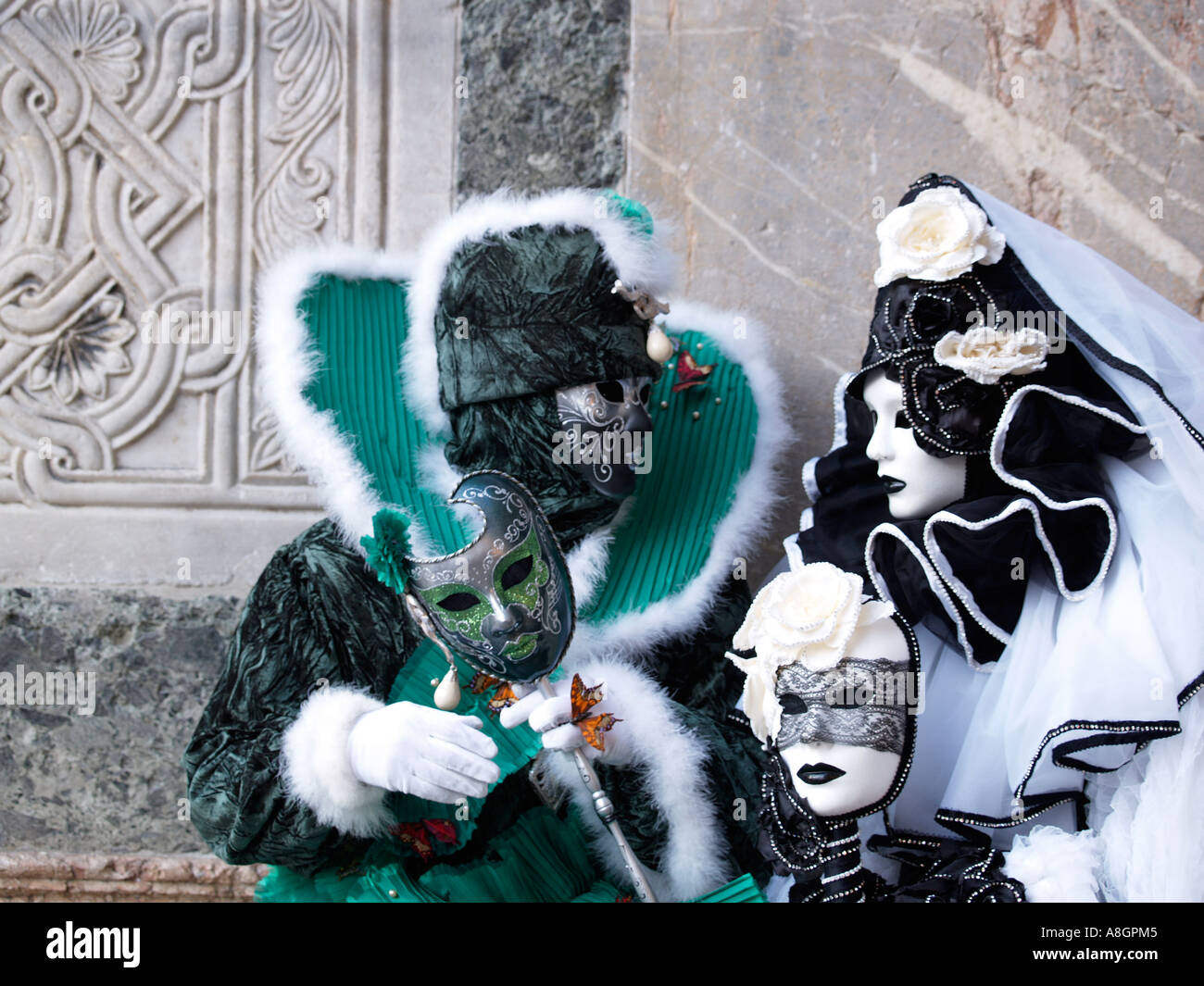 two people in costume at Venice carnival Stock Photo - Alamy