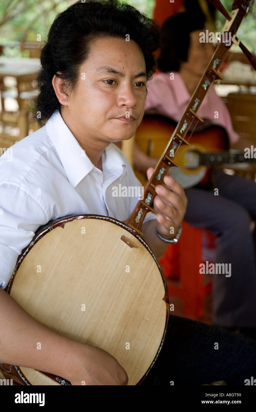 Vietnamese Musician Portrait, Mekong Delta Vietnam Stock Photo