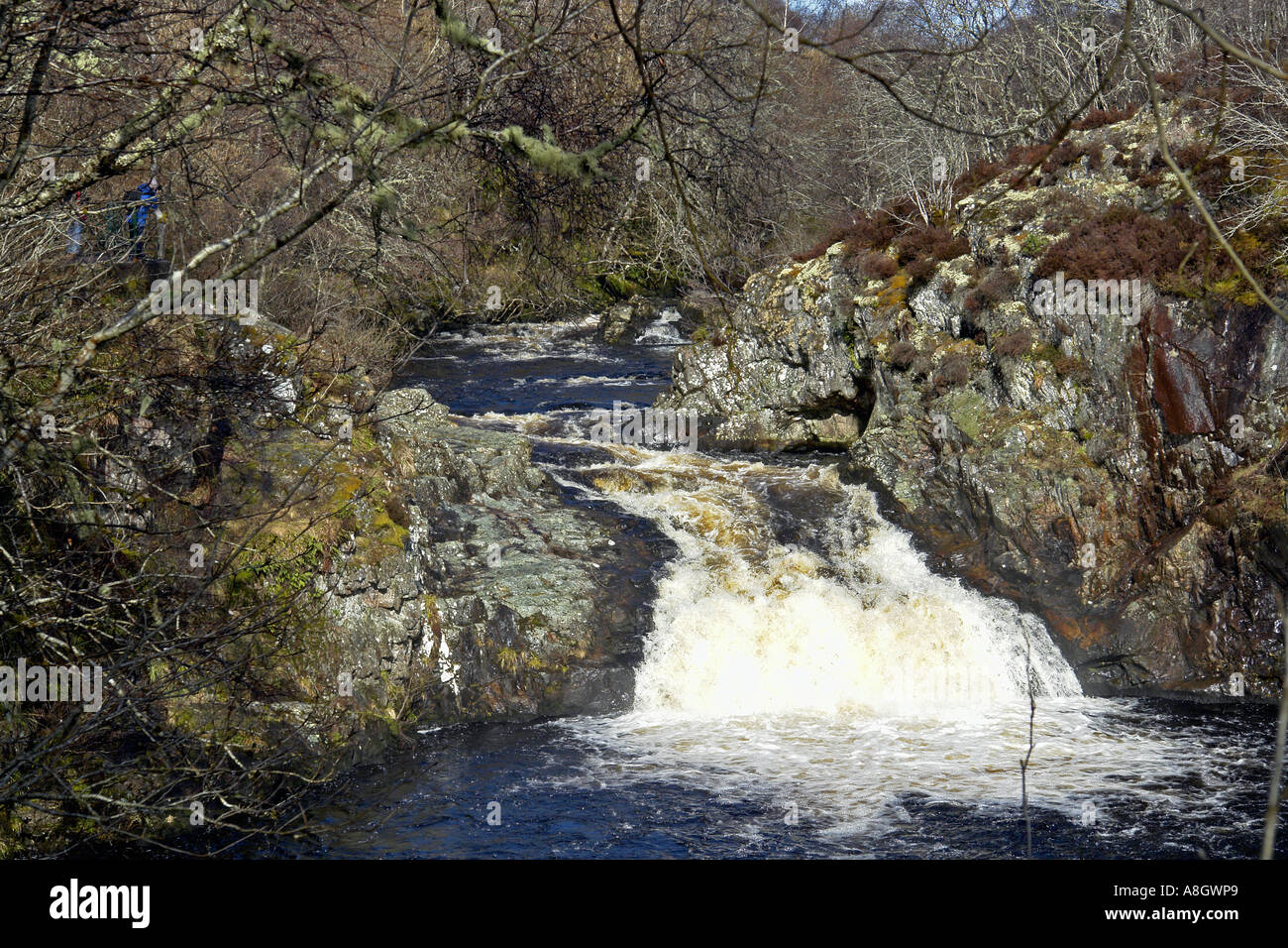 Falls of Shin near Lairg in Northern Scotland Stock Photo
