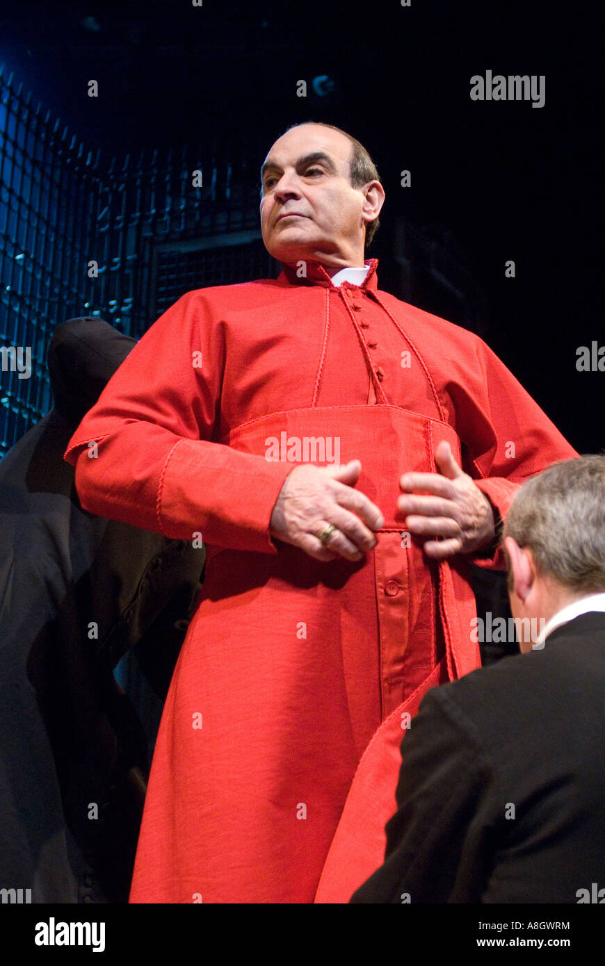 David Suchet playing Cardinal Benelli in The Last Confession Chichester Festival Theatre May 2007 Stock Photo