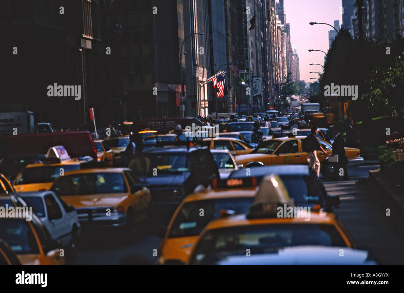 Park Avenue north traffic jam, NYC Stock Photo Alamy