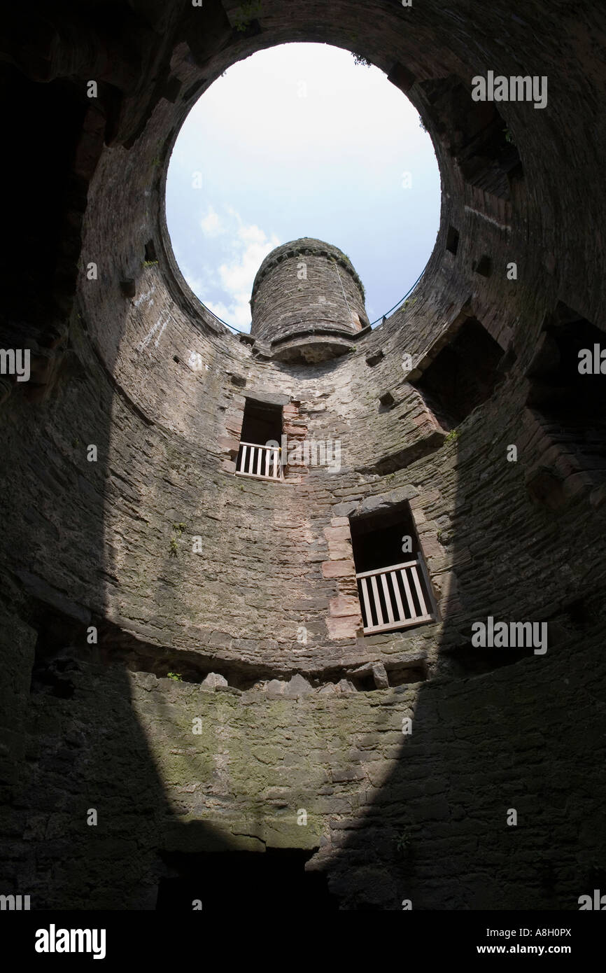 Interior of Bakehouse Tower Conwy Castle Conwy Wales UK Stock Photo
