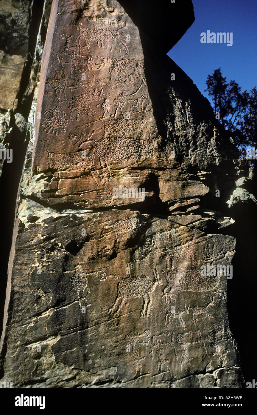 Indian Petroglyphs Eastern Wyoming Stock Photo