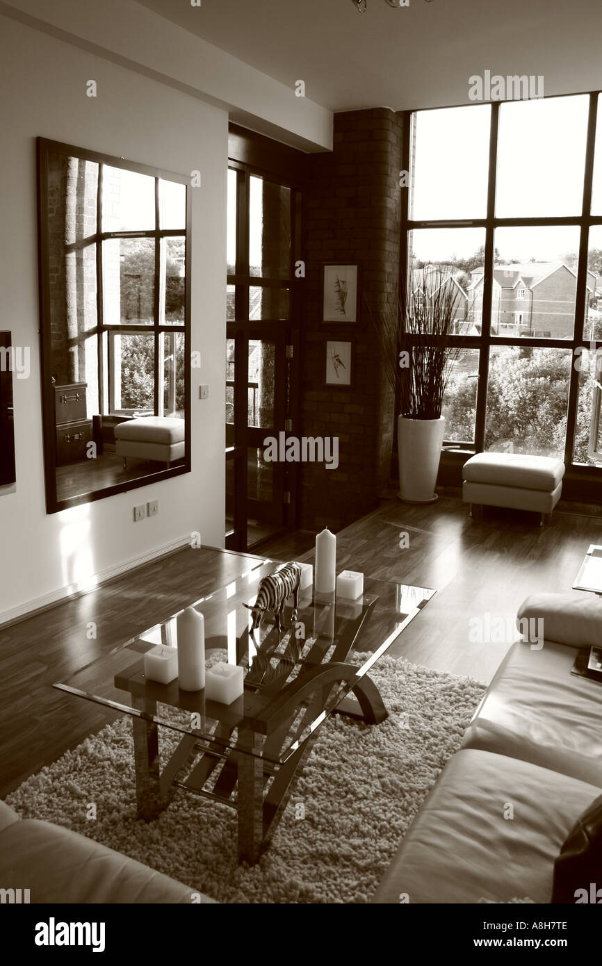 View of “Modern loft appartment in converted mill complex” Stock Photo - Alamy