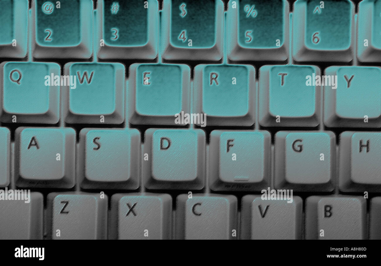 Computer Key Word Color Color filtered computer keyboard Stock Photo - Alamy